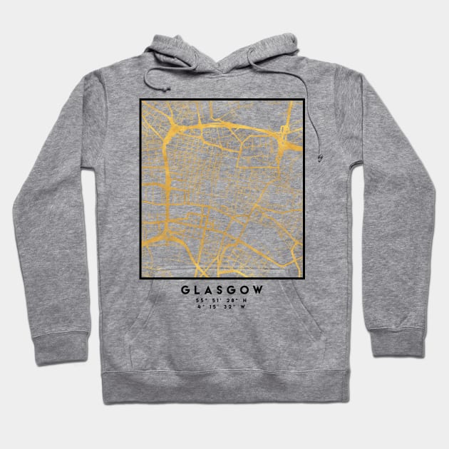 GLASGOW SCOTLAND CITY STREET MAP ART Hoodie by deificusArt